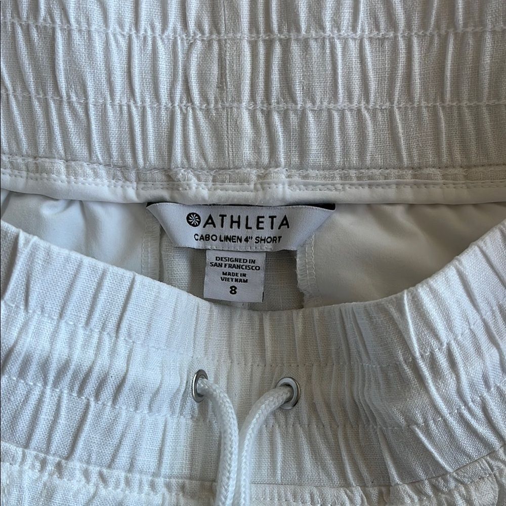 Athleta Cabo Linen 4" Short Women's Sz 8 White - Picture 6 of 9